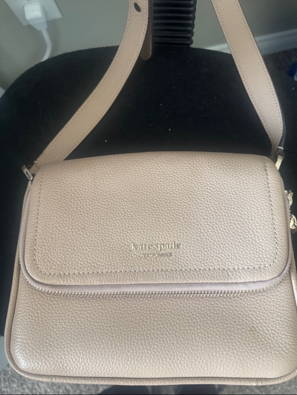 kate spade Blush Taupe Pebbled Leather Crossbody